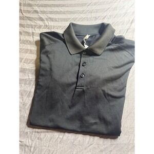 Lululemon Metal Vent Tech Polo Shirt Mens M Black Short Sleeve Golf Training